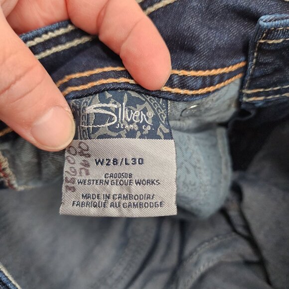 Silver Jeans Co. Suki Surplus Womens Jeans W28/L30 Dark Wash Mid-Rise Stretch De - Picture 5 of 6